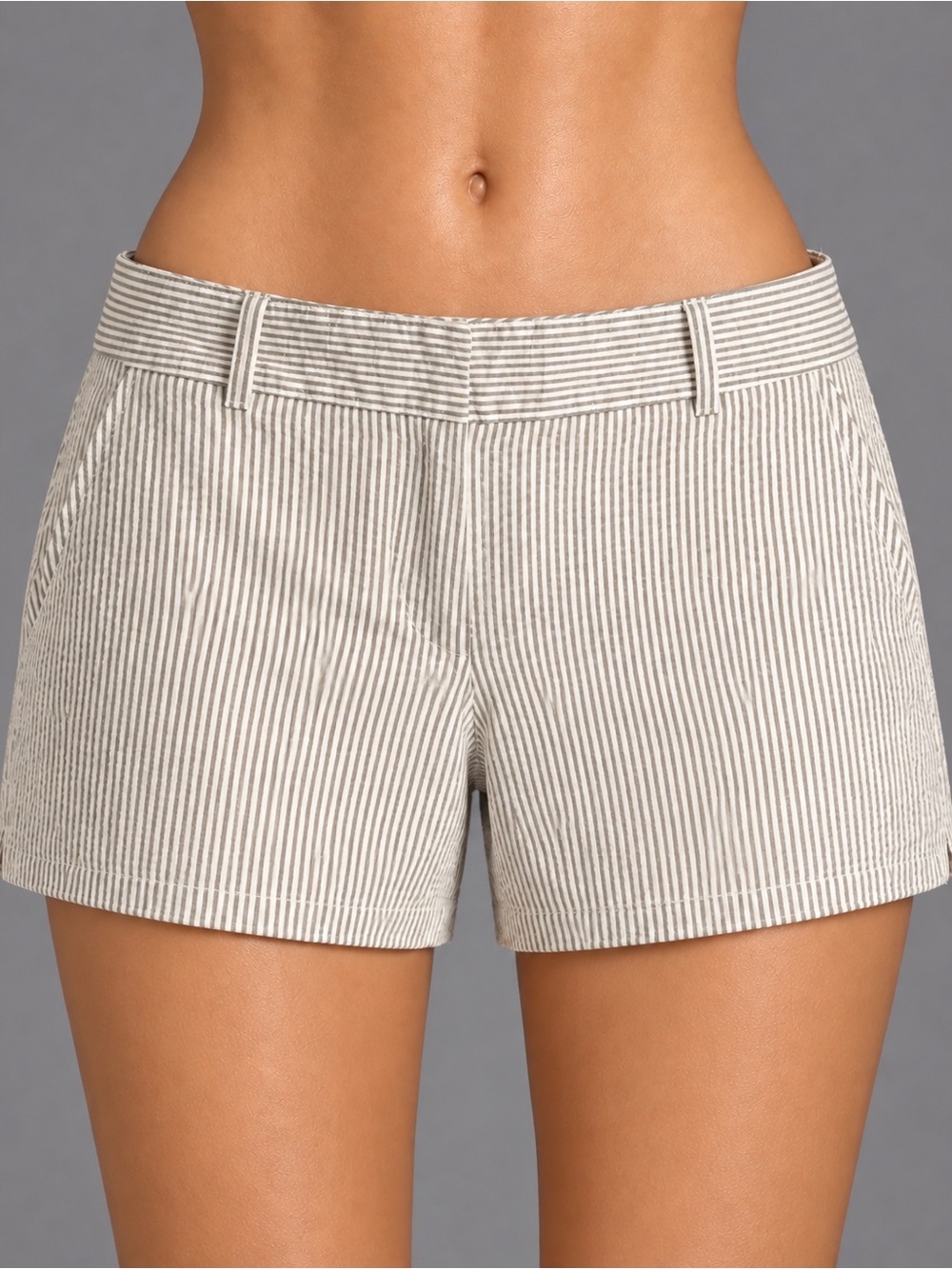 LOFT Outlet Gray White Stripped Shorts 6" sz 6
